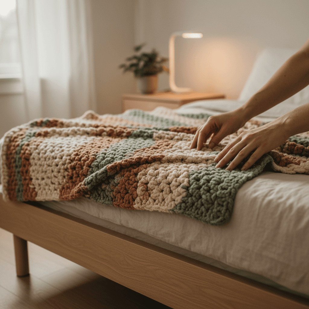 A chaplain offering a blanket to someone in need